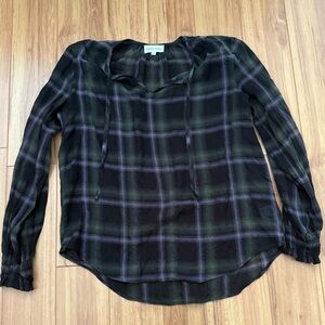 Bella Dahl Fall Plaid Blouse Small